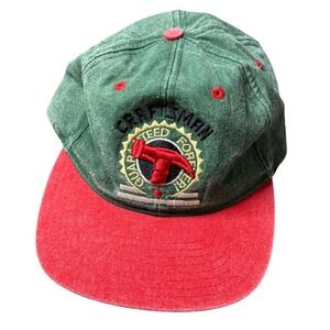 Craftsman Guaranteed For Life Embroidered Logo Baseball Cap Green Red Adjustable